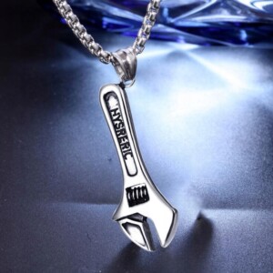 Naszyjnik srebrny łańcuszek mechanik klucz 316l - miniatura 3