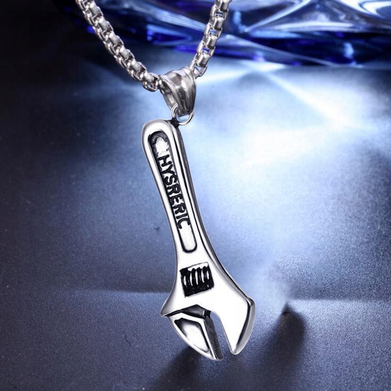 Naszyjnik srebrny łańcuszek mechanik klucz 316l - obrazek 3