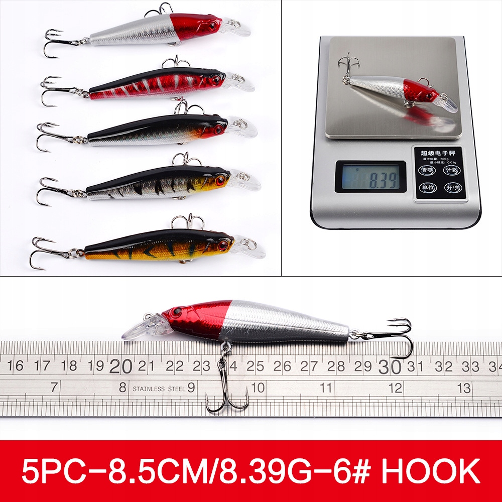 Zestaw woblerów na szczupaka sandacz okoń przynęty 56szt 2-8.5g 3-10cm - obrazek 9