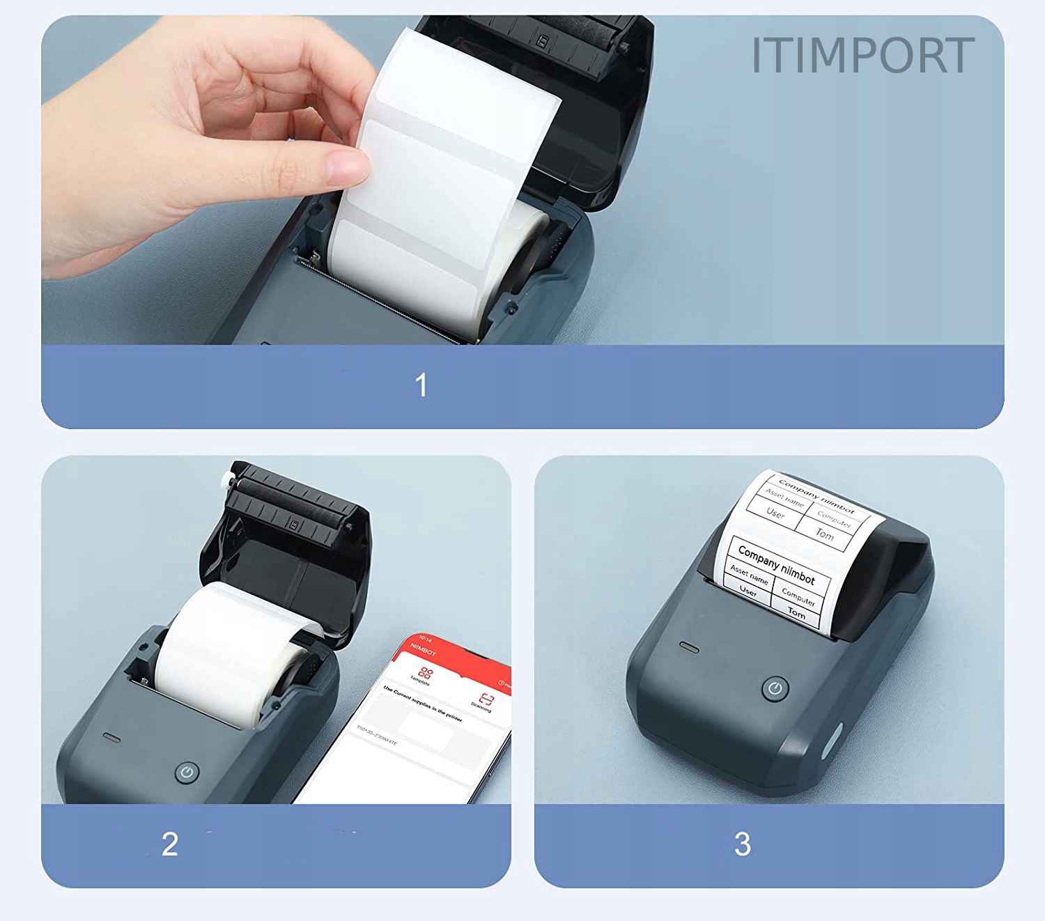 Niimbot b1 drukarka termiczna naklejki bluetooth zielono biała nowa +rolka - obrazek 4