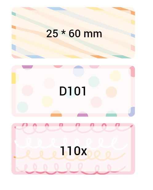 Niimbot etykiety naklejki d101 25*60mm 110x kolor