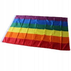 Flaga tęczowa tęcza peleryna lgbt rainbow pride tunel na kij duża 90x150cm