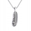 Naszyjnik srebrny łańcuszek stal pióro piórko 343 - miniatura 2