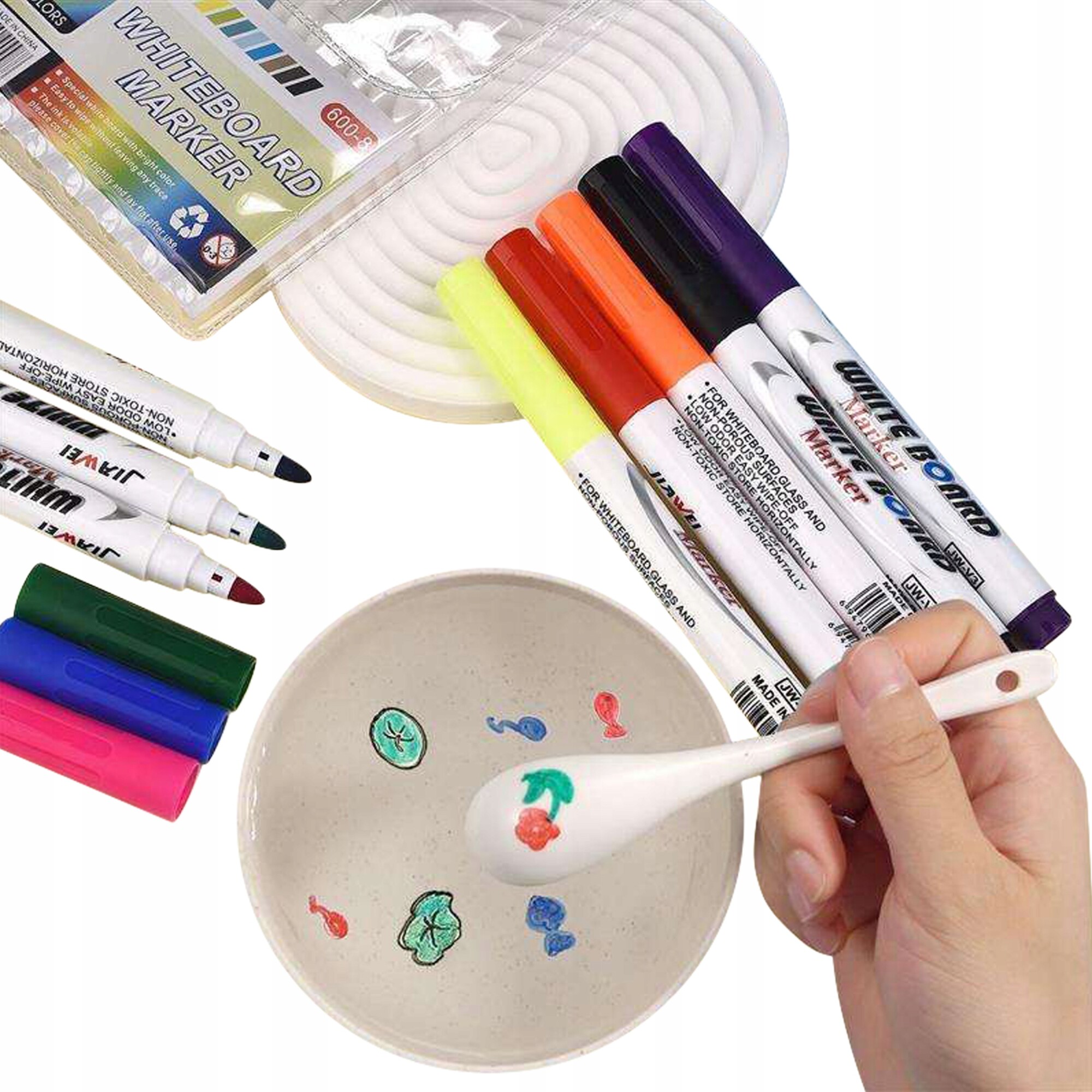Zestaw pisaków markerów 12 sztuk tablic suchościeralnych magiczne na wodzie - obrazek 11