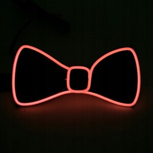 Zestaw szelki i mucha led świecący komplet imprezę sylwestra wesele orange - miniatura 10