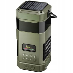 Latarnia kempingowa z radiem powerbank głośnik bt solar sos 6w1 korbka - miniatura 2