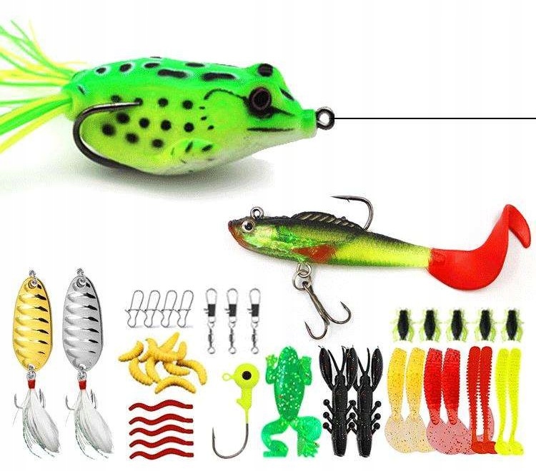 Zestaw woblerów akcesoriów na szczupaka sandacz okoń przynęty 122szt +pudło - obrazek 4