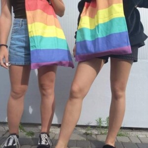 Torba torebka na zakupy bawełniana tęczowa tęcza pride lgbt duża xxl - miniatura 8