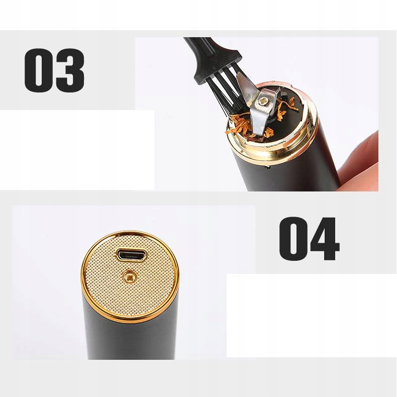 Młynek elektryczny do ziół tytoniu przypraw grinder turystyczny na usb aku - obrazek 8