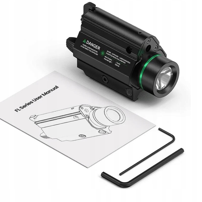 Latarka laser zielony 1000lm celownik do pistoletu asg glock broń picatinny - obrazek 4