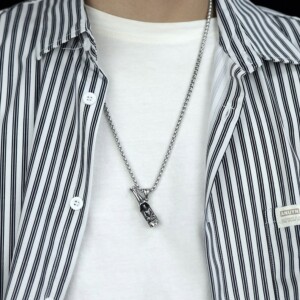 Naszyjnik srebrny otwieracz piwo budda butelka 354 - miniatura 8