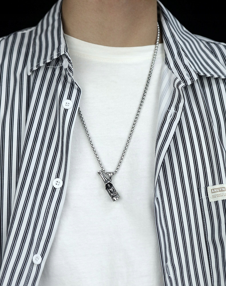 Naszyjnik srebrny otwieracz piwo budda butelka 354 - obrazek 8