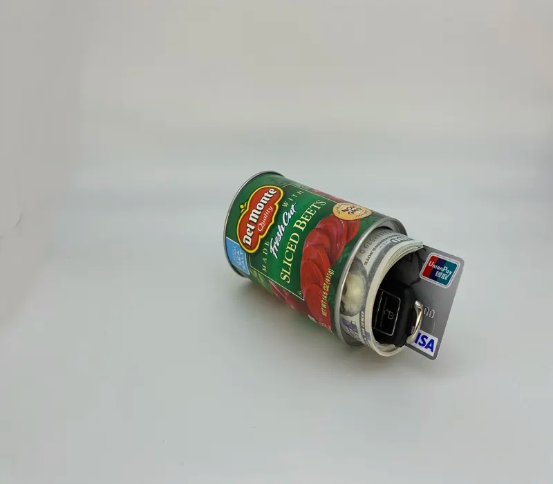 Skrytka na pieniądze klucze drobiazgi sekretna podóżna puszka kukurydza - obrazek 4