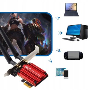 Karta sieciowa wi-fi 7 be200 pci-e + bluetooth 5.4 do 8774 mb/s tri band 6g - miniatura 6