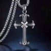 Naszyjnik srebrny stal łańcuszek krzyżyk x 319 - miniatura 3