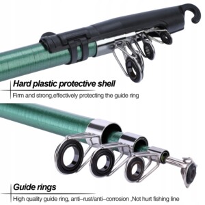 Wędka 1.8m zestaw kołowrotek przynęty dla dzieci - miniatura 4