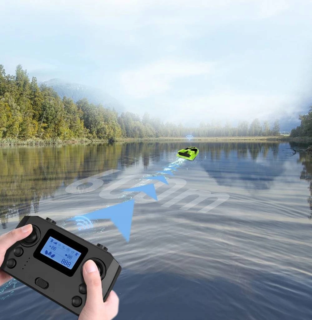 Łodź zanętowa wędkarska gps 600m 2silniki 4komory led auto powrót pilot 2kg - zdjęcie 16