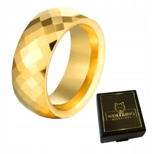 Obrączka pierścionek wolfram biżuteria wolfring złoty eu19 us9 - miniatura 1