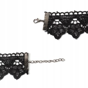 Choker koronkowy haft czarny naszyjnik gothic ch02 - miniatura 4
