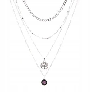 Naszyjnik choker celebrytka długa boho srebrny 29 - miniatura 2