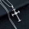 Naszyjnik srebrny stal łańcuszek krzyżyk x 319 - miniatura 7