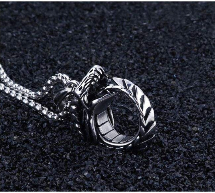 Naszyjnik wisiorek stal łańcuch kobra węże 387 - obrazek 2