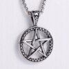 Naszyjnik srebrny stal łańcuszek pentagram 311 - miniatura 9