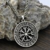 Naszyjnik kompas wikingów vegvísir nordycki 133 - miniatura 4