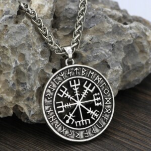 Naszyjnik kompas wikingów vegvísir nordycki 133 - miniatura 4