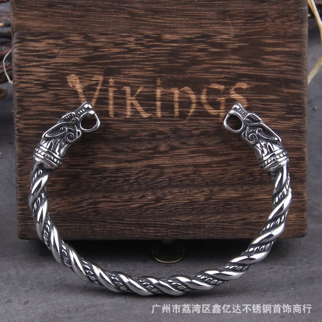 Bransoleta wikingów nordic wilki nordycka sreb 440 - obrazek 5