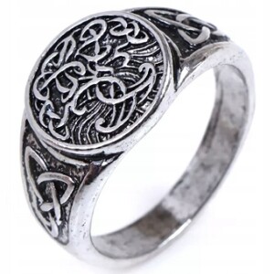 Pierścień wikingów drzewo życia yggdrasil odyn 143 - miniatura 1