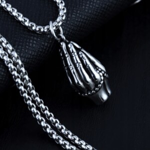 Naszyjnik srebrny modlitwa różaniec wiara ręce 307 - miniatura 8