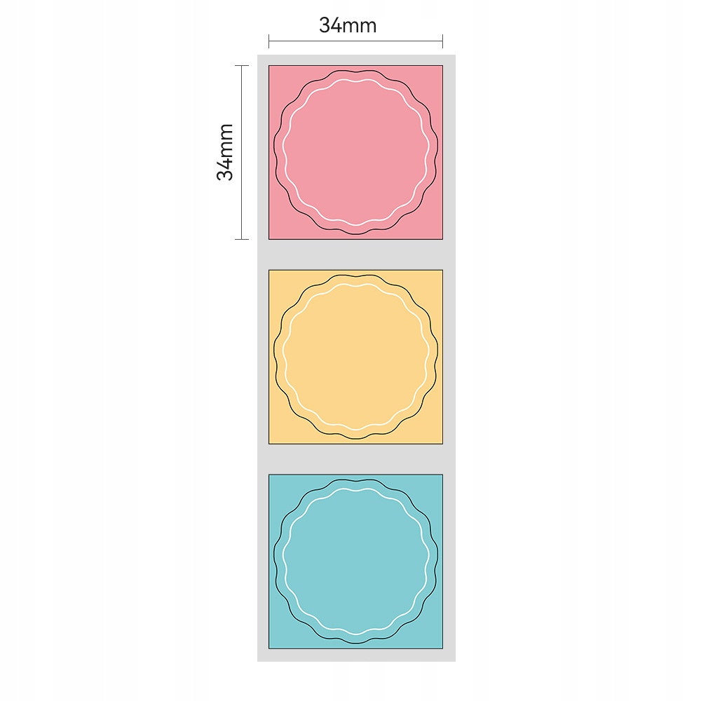 Niimbot etykiety naklejki okrągłe 34mm kolorowe seria b 200szt b21/b1/b3s - obrazek 2
