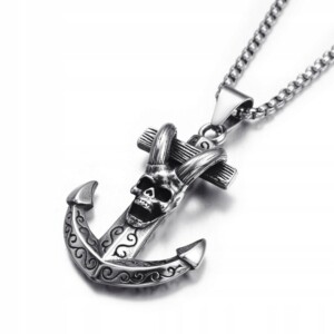 Naszyjnik srebrny marynarz piraci kotwica 378