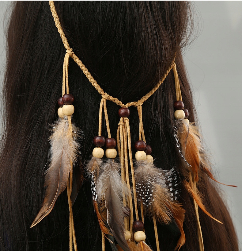 Pióropusz indiański opaska do włosów piórka a6 - obrazek 3