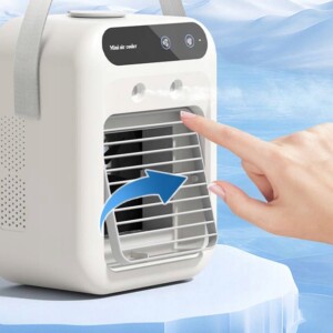 Mini klimatyzer wentylator nawilżacz 500ml powietrza 3w1 chłodzenie cichy - miniatura 4