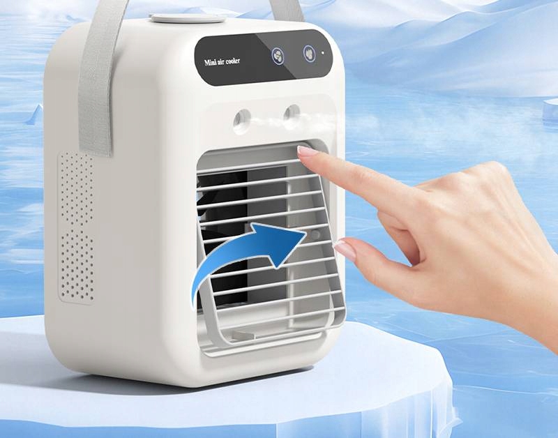 Mini klimatyzer wentylator nawilżacz 500ml powietrza 3w1 chłodzenie cichy - zdjęcie 4
