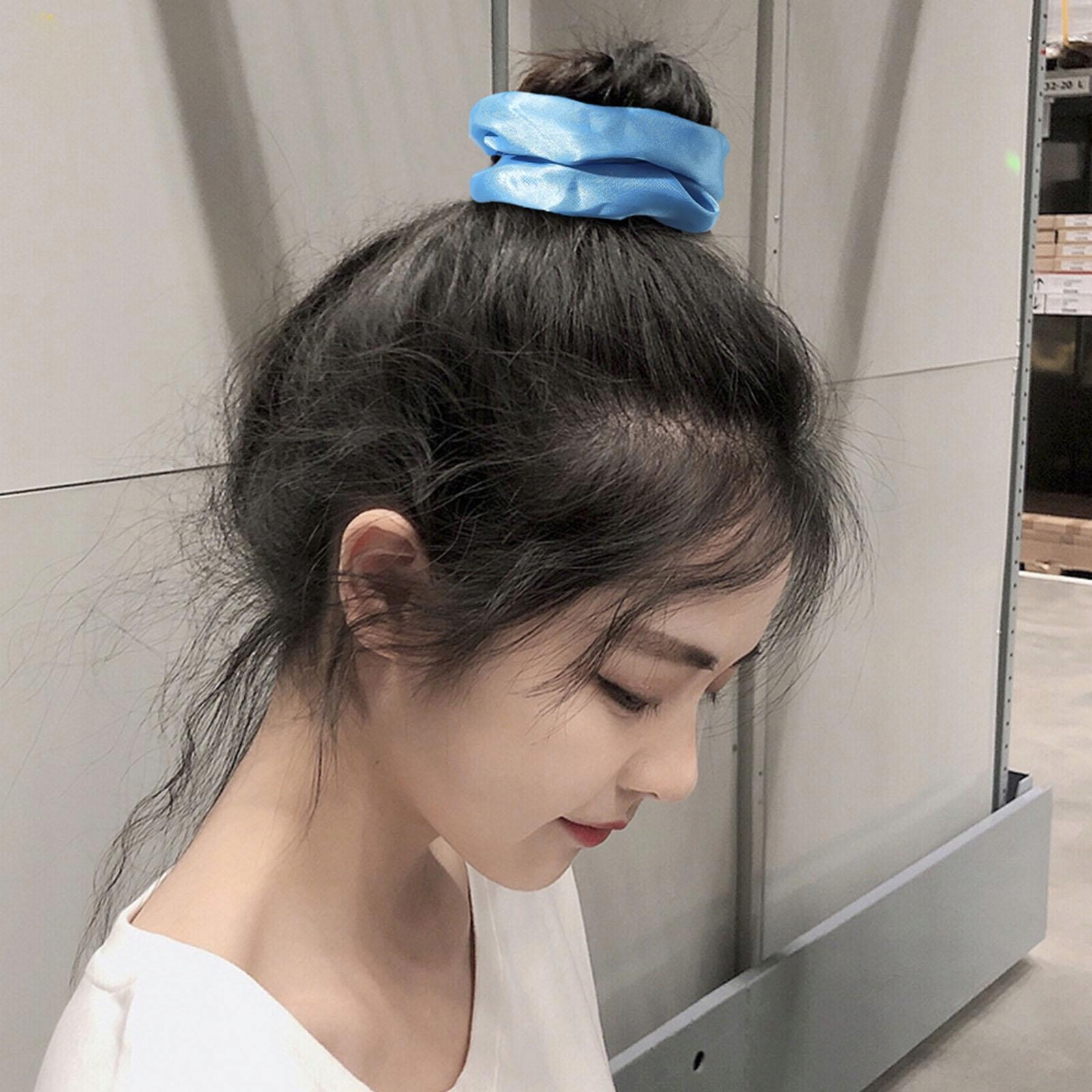 Frotka opaska do włosów gumka led świecąca na imprezę glow piękna niebieska - obrazek 4