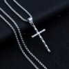 Naszyjnik srebrny stal łańcuszek krzyżyk 324 - miniatura 10