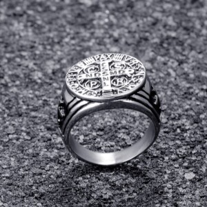 Pierścień sygnet krzyż świętego benedykta 393 - miniatura 8