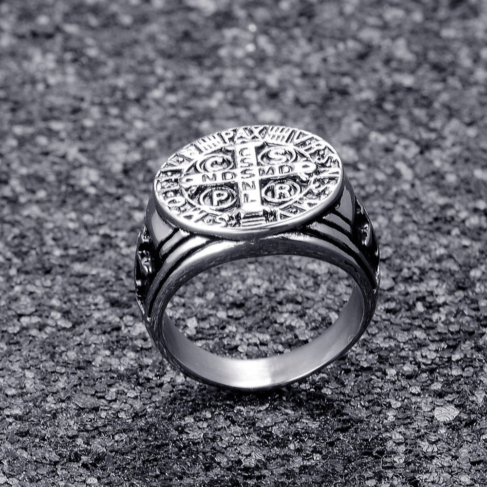 Pierścień sygnet krzyż świętego benedykta 393 - obrazek 8