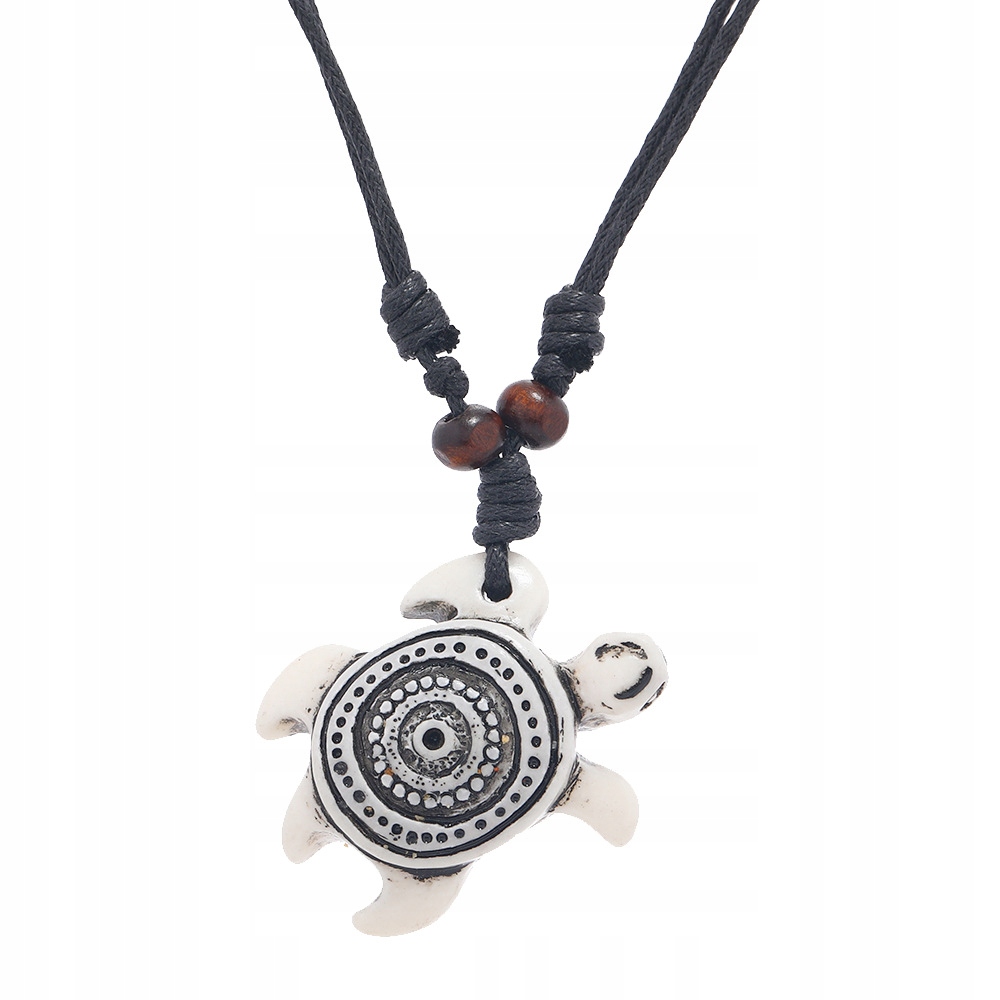 Naszyjnik żółw morski surferska kite windsurfing rzemyk rasta biały - zdjęcie 1