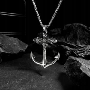 Naszyjnik srebrny rybak marynarz kotwica 313 - miniatura 7