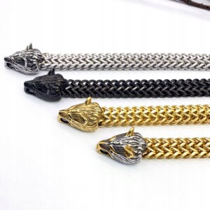 Bransoleta wikingów wilki nordycka amulet 316l 437 - miniatura 4