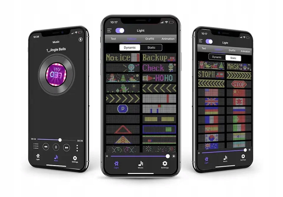 Programowalny wyświetlacz led pixel art full color usb bluetooth aplikacja - obrazek 7