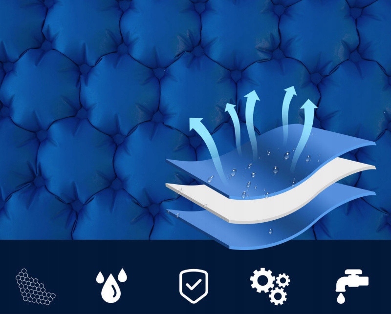 Materac kempingowy mata namiot łożko pompka turystyczny dwuosobowy zwijany - obrazek 5