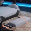Fotel gamingowy ergonimiczny biurowy obrotowy z podnóżkiem szary do biura - miniatura 7