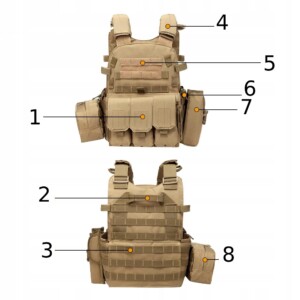 Kamizelka wojskowa taktyczna wojskowa torby 600d molle ładownice green camo - miniatura 2