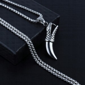 Naszyjnik srebrny łańcuszek pazur drapieżnik 345 - miniatura 7