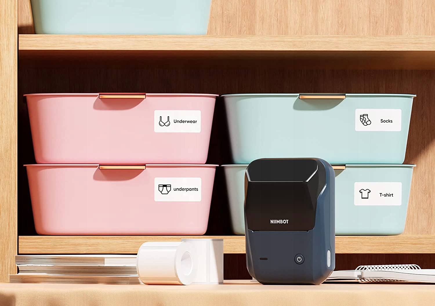 Niimbot b1 drukarka termiczna naklejki bluetooth zielono biała nowa +rolka - obrazek 13